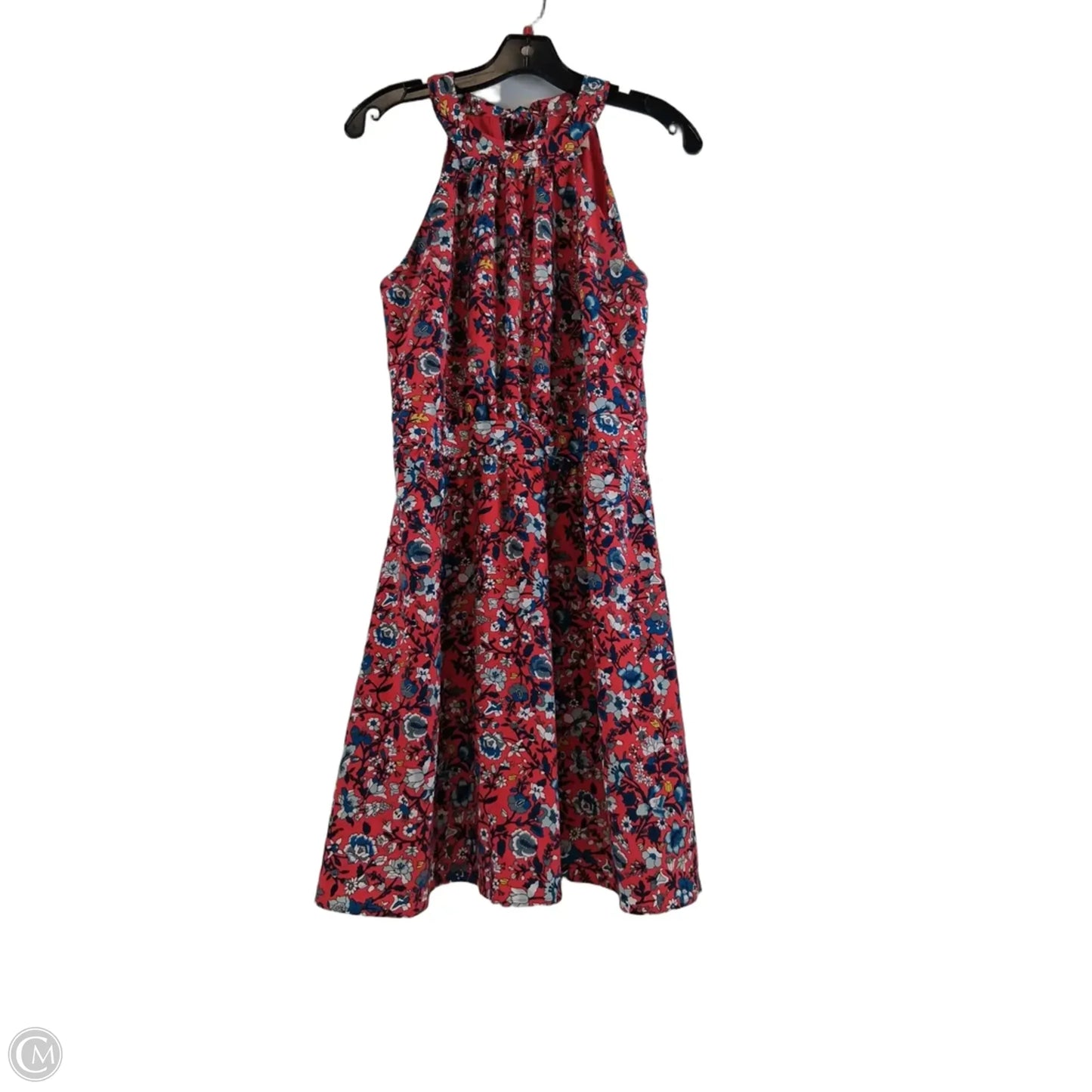 Dress Casual Midi By Loft In Blue & Red, Size: S
