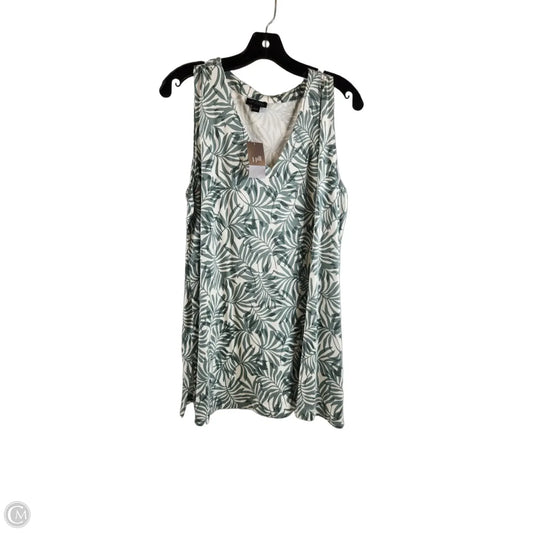 Top Sleeveless By J. Jill In Green & White, Size: L