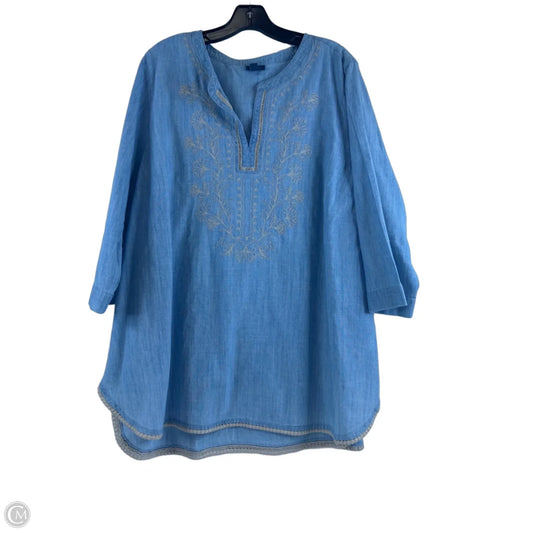 Top 3/4 Sleeve By J. Jill In Blue Denim, Size: Xl