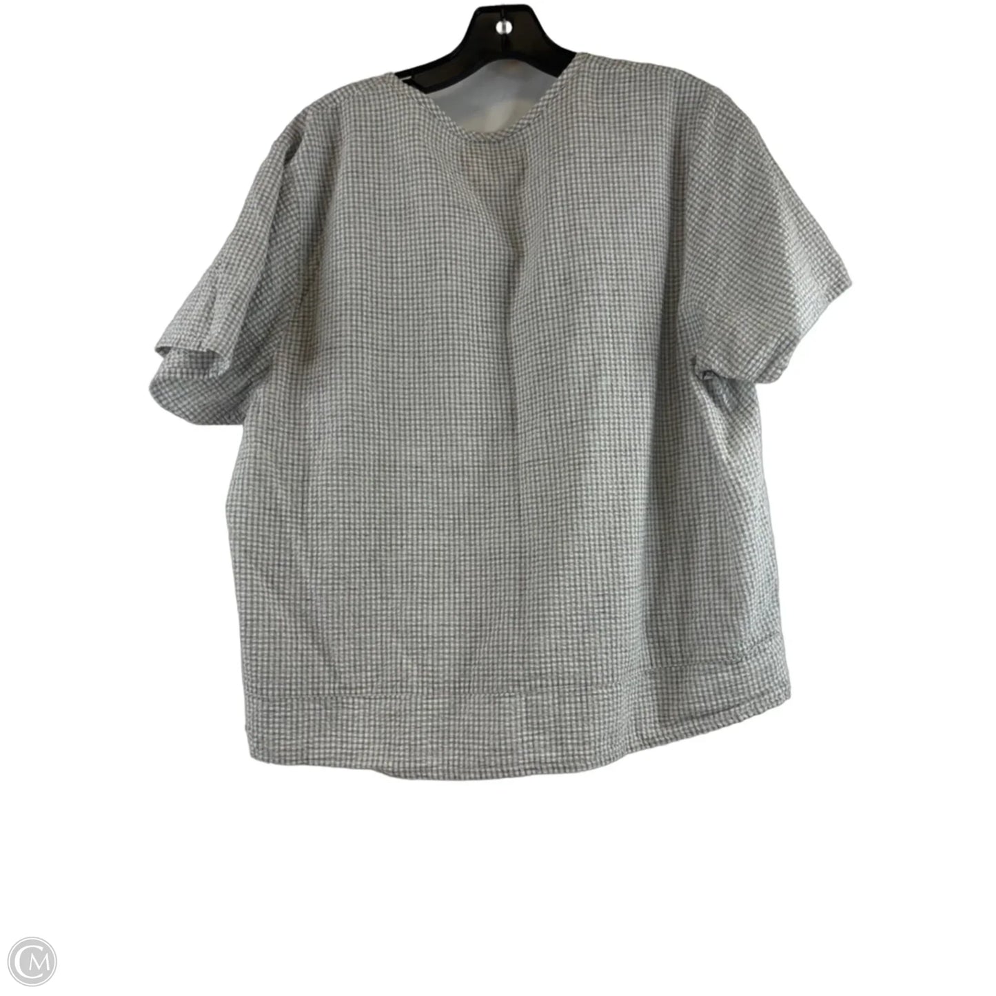 Top Short Sleeve By Flax In Checkered Pattern, Size: L