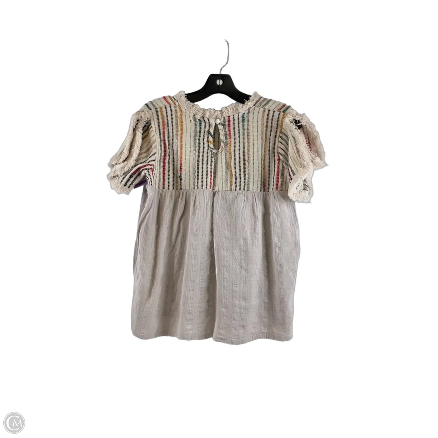 Top Short Sleeve By Thml In Grey & Tan, Size: S
