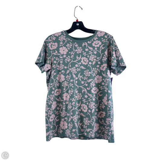 Top Short Sleeve By Lands End In Green & Pink, Size: S