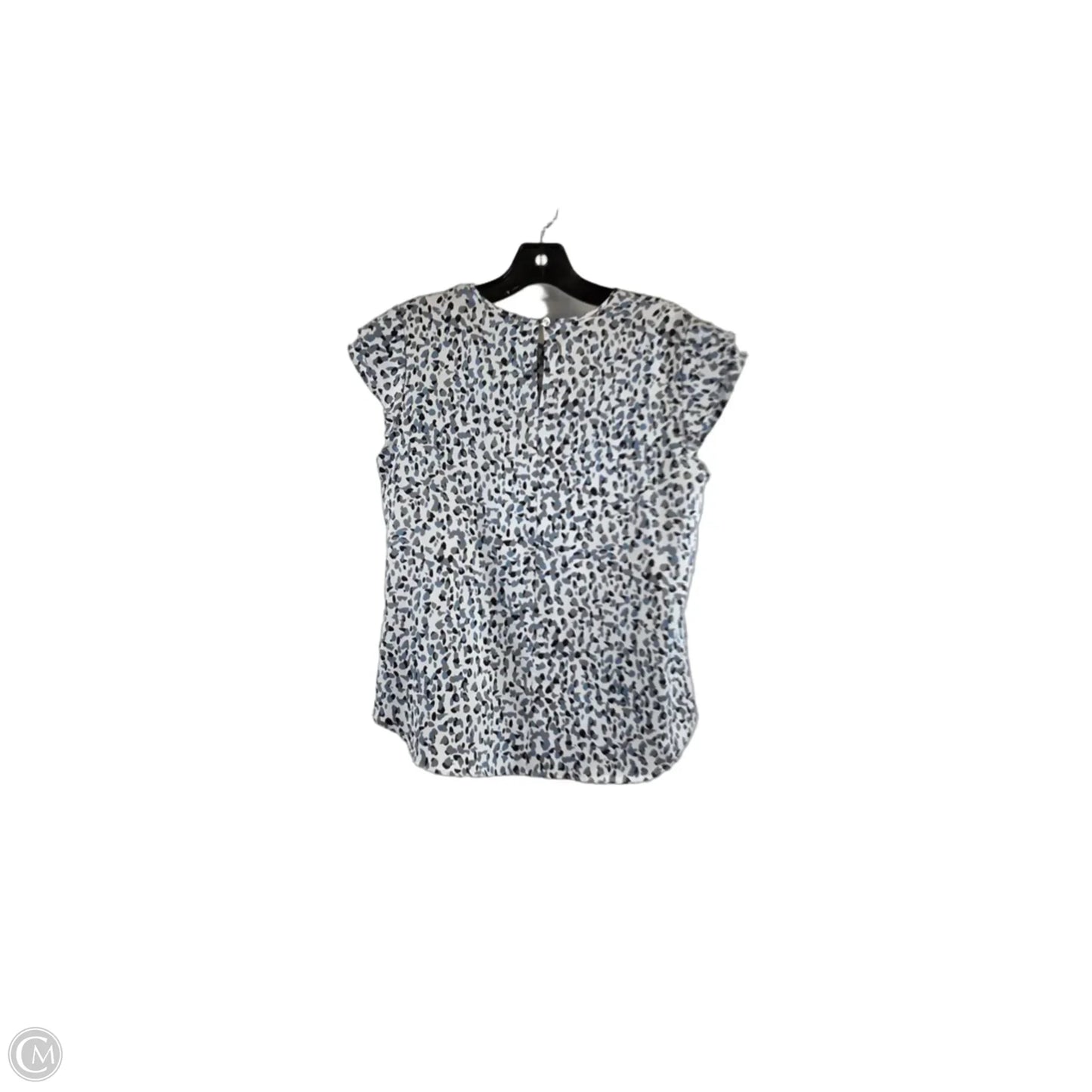 Top Short Sleeve Basic By Ann Taylor In Blue & Grey, Size: S