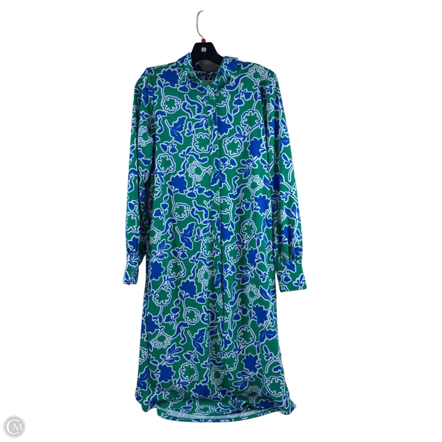 Dress Casual Maxi By Clothes Mentor In Blue & Green, Size: S