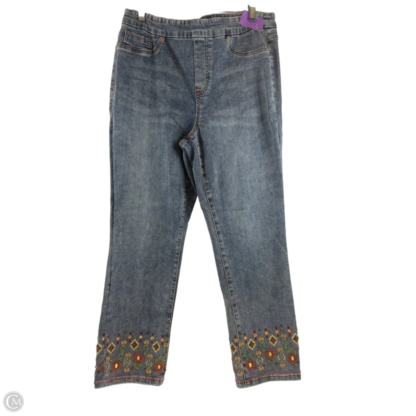 Jeans Straight By Tribal In Blue Denim, Size: 12