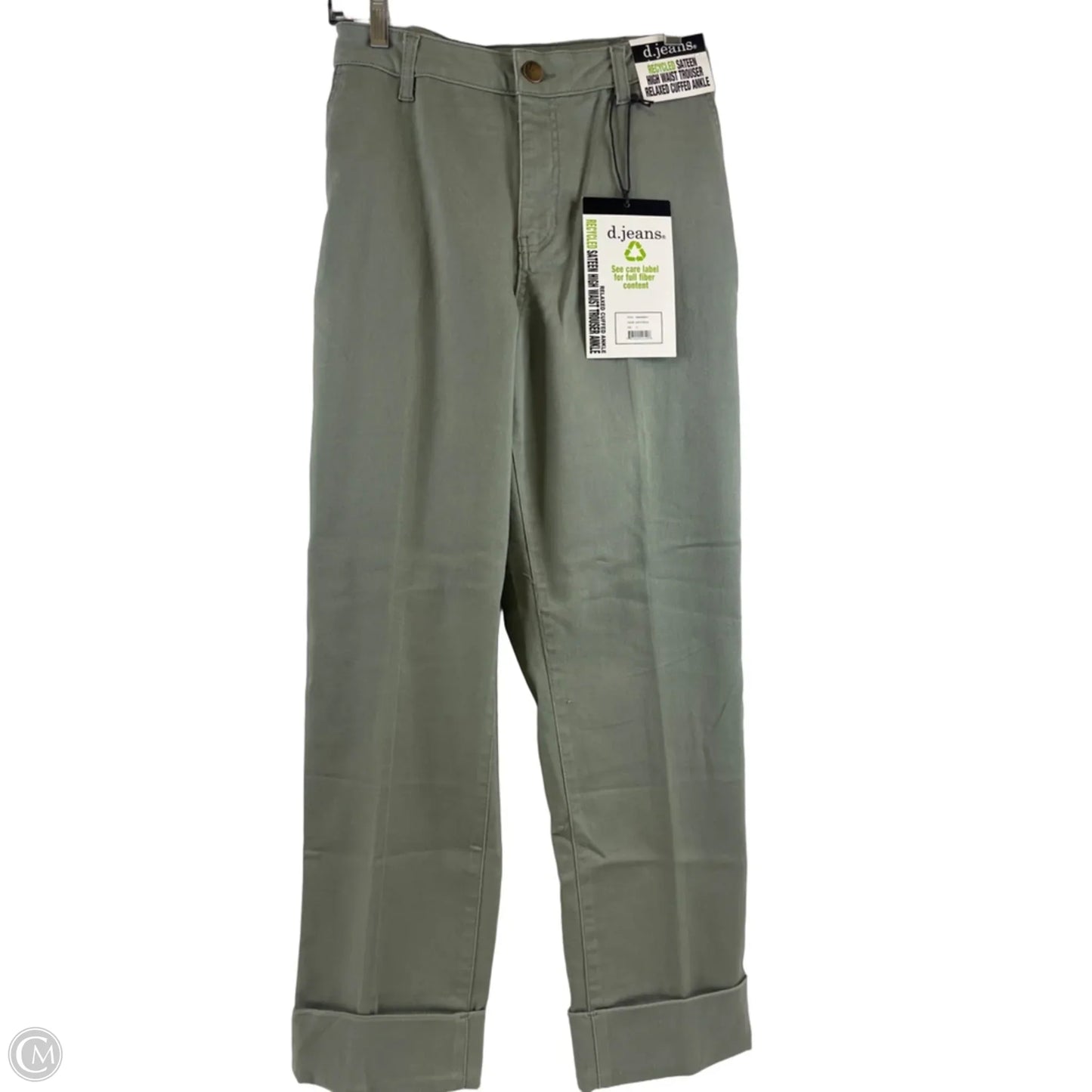 Jeans Straight By D Jeans In Green Denim, Size: 12