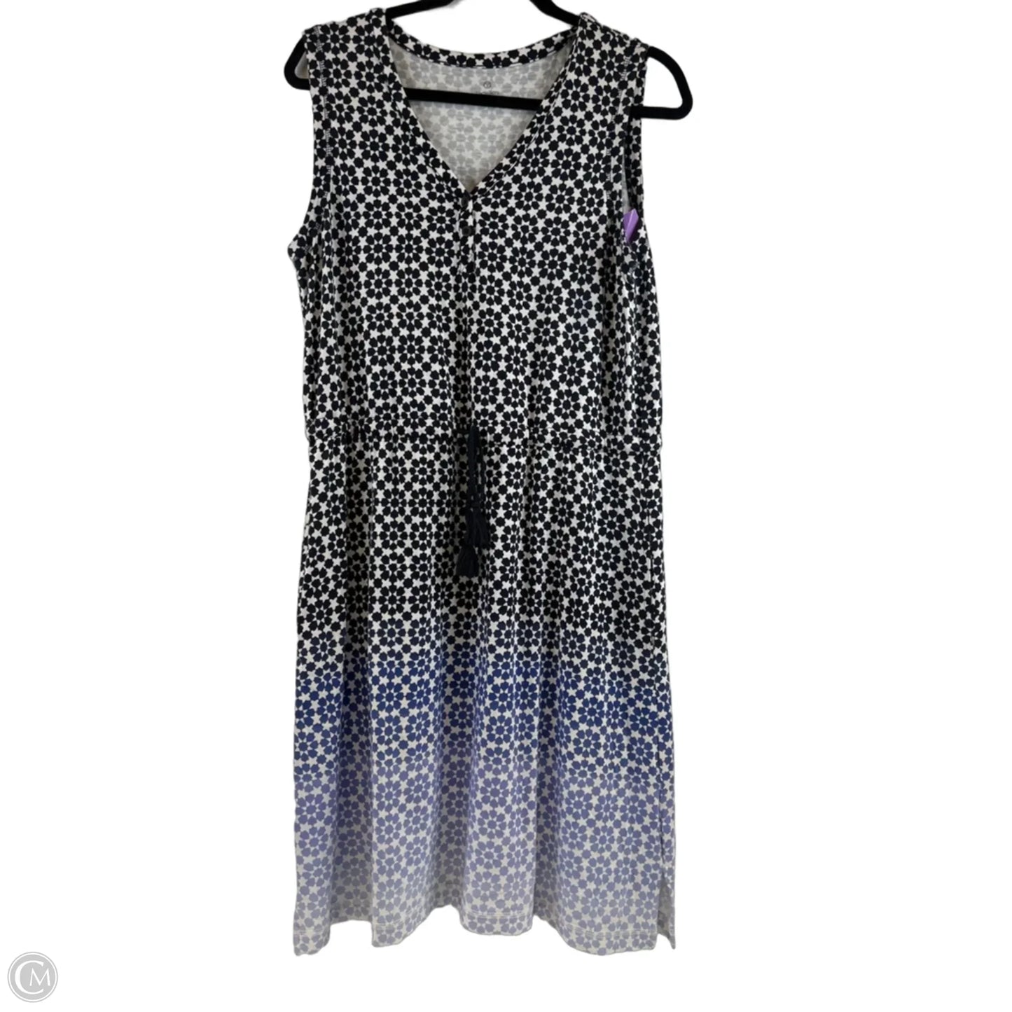 Dress Casual Midi By Talbots In Blue & White, Size: M