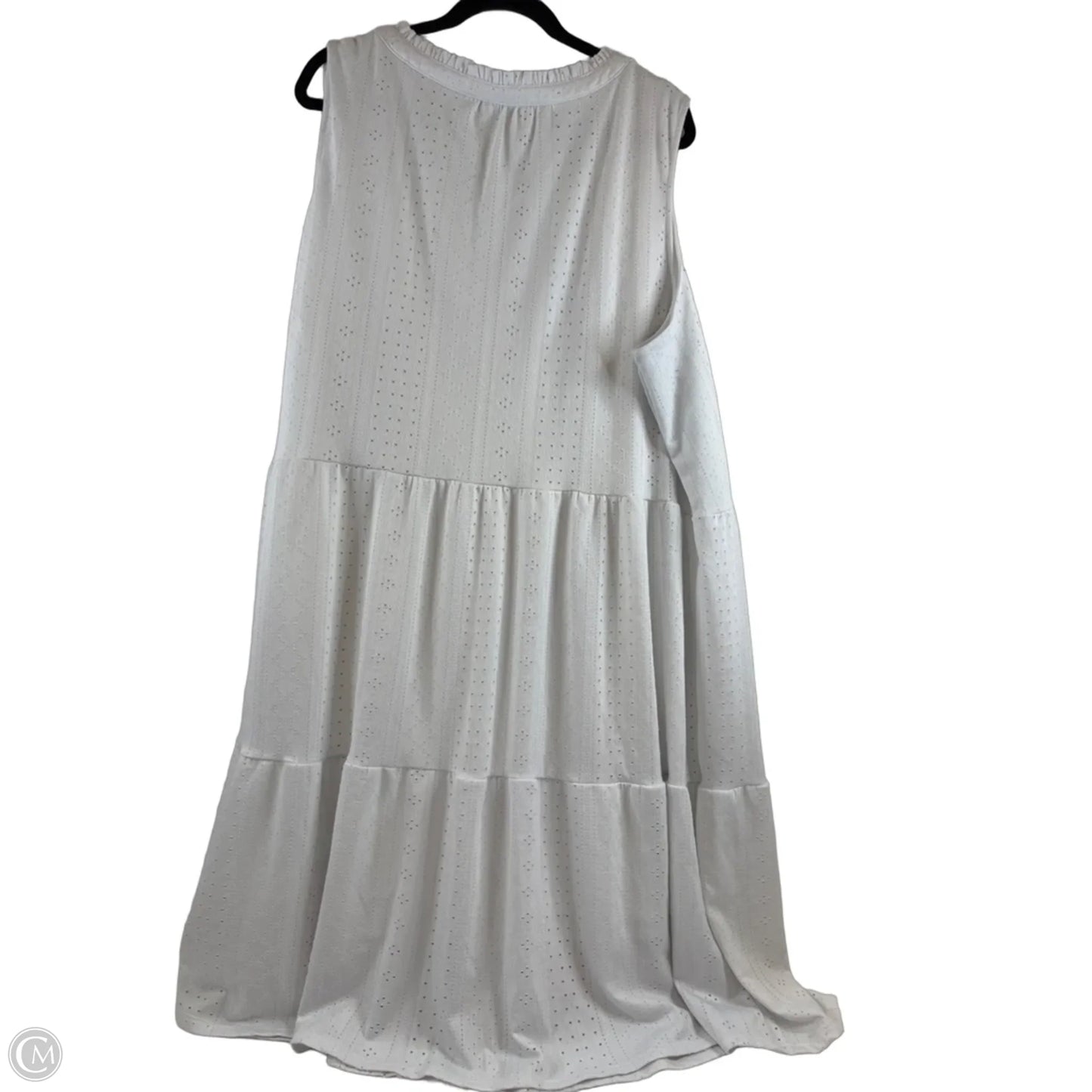 Dress Casual Midi By Croft And Barrow In White, Size: 3x