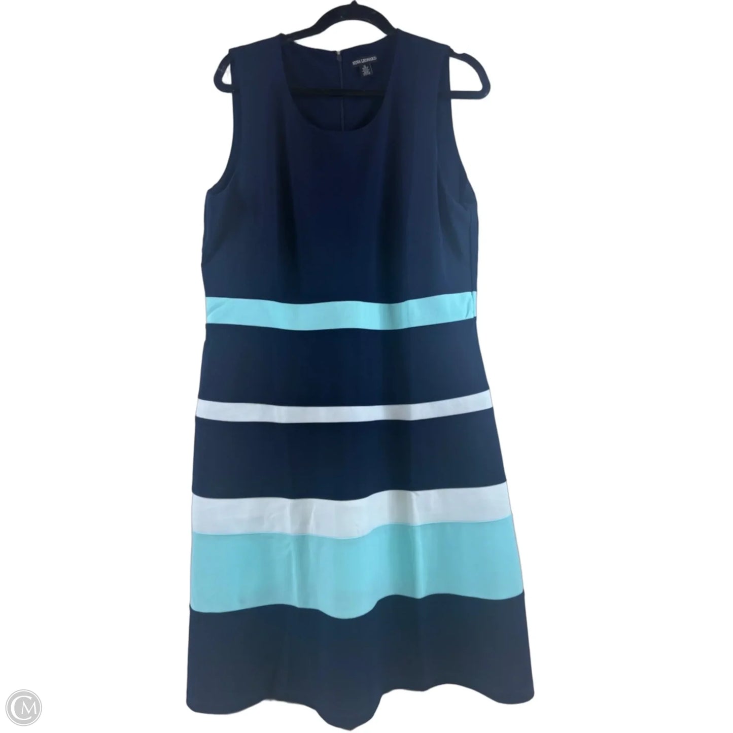 Dress Casual Midi By Nina Leonard In Blue & Green, Size: Xl