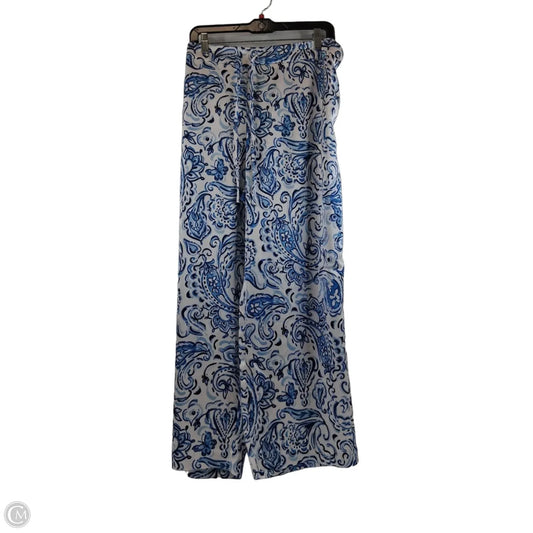 Pants Wide Leg By Talbots In Blue & White, Size: 16