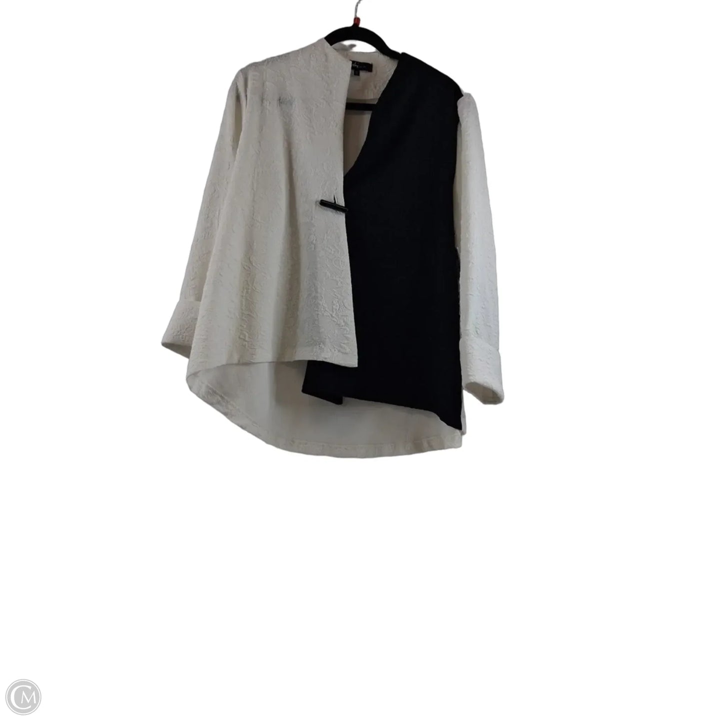 Blazer By Clothes Mentor In Black & White, Size: L