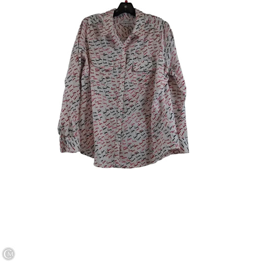 Top Long Sleeve By Foxcroft In Black & Red, Size: Xl