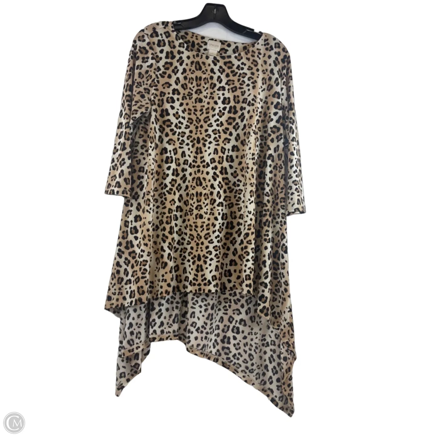 Top Short Sleeve By Chicos In Leopard Print, Size: M