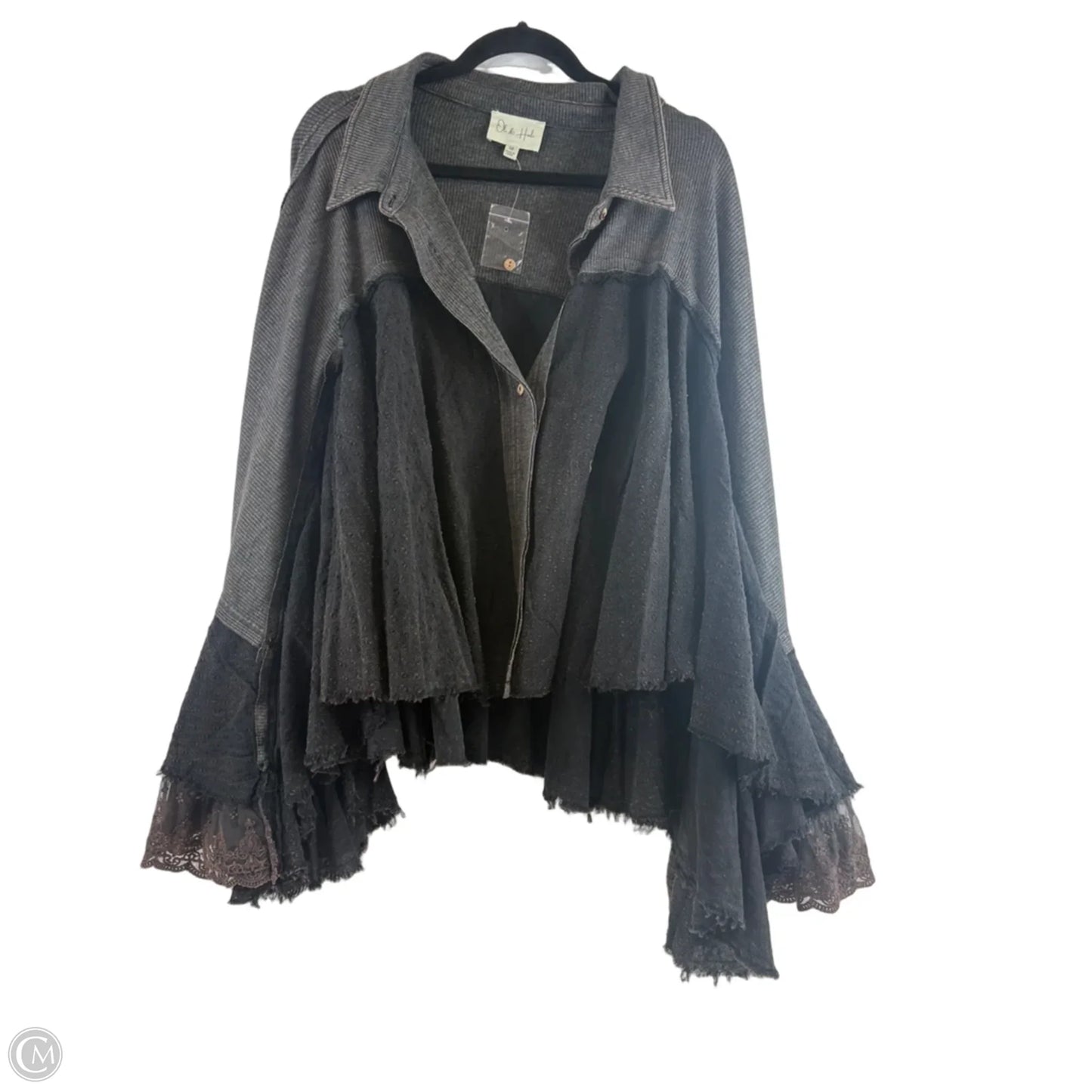Top Short Sleeve By Oli & Hali In Black & Grey, Size: M