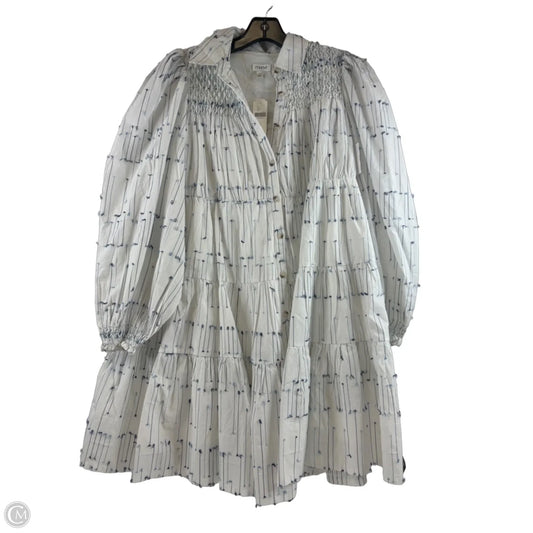 Dress Casual Midi By Maeve In Blue & White, Size: Xs
