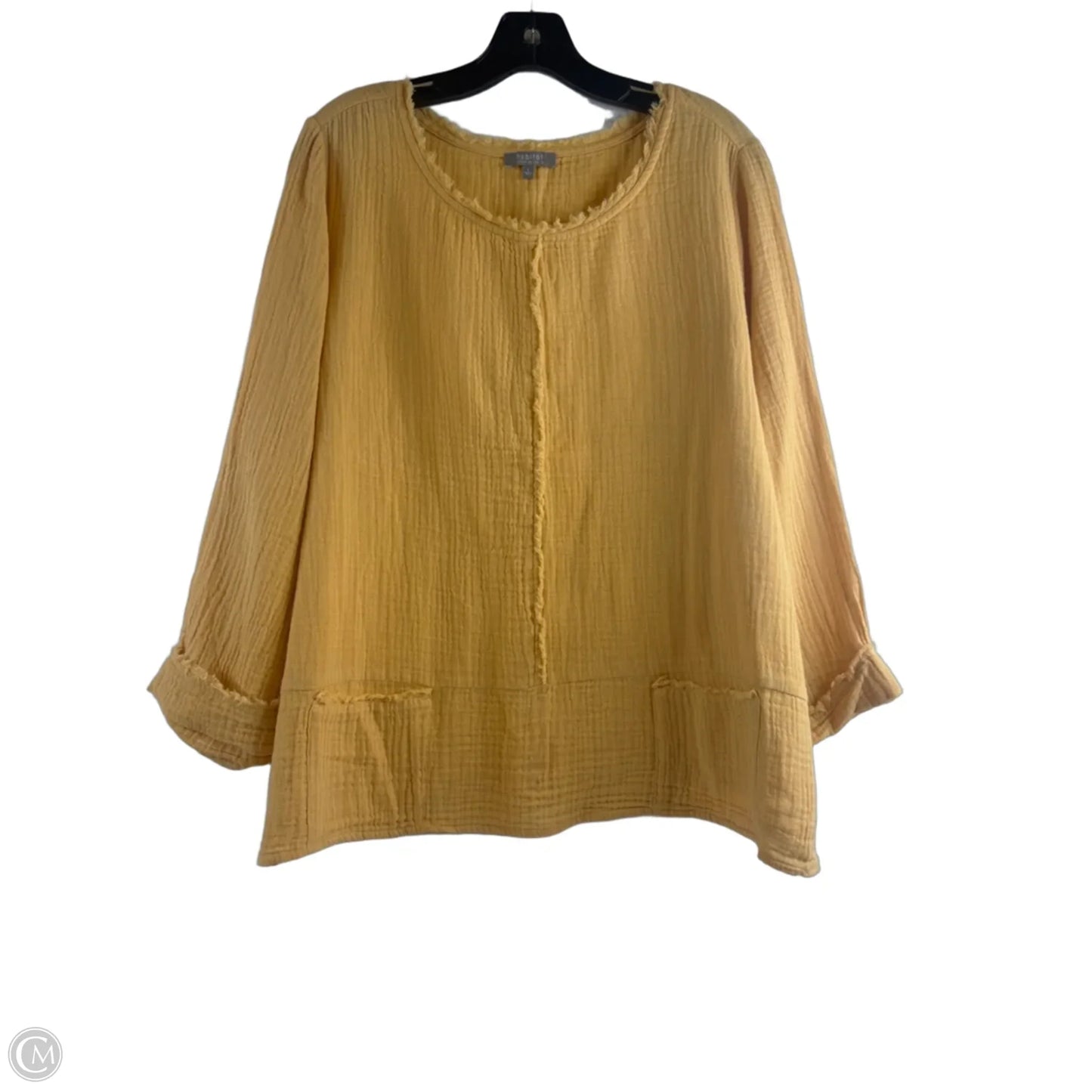 Top Long Sleeve By Habitat In Yellow, Size: L
