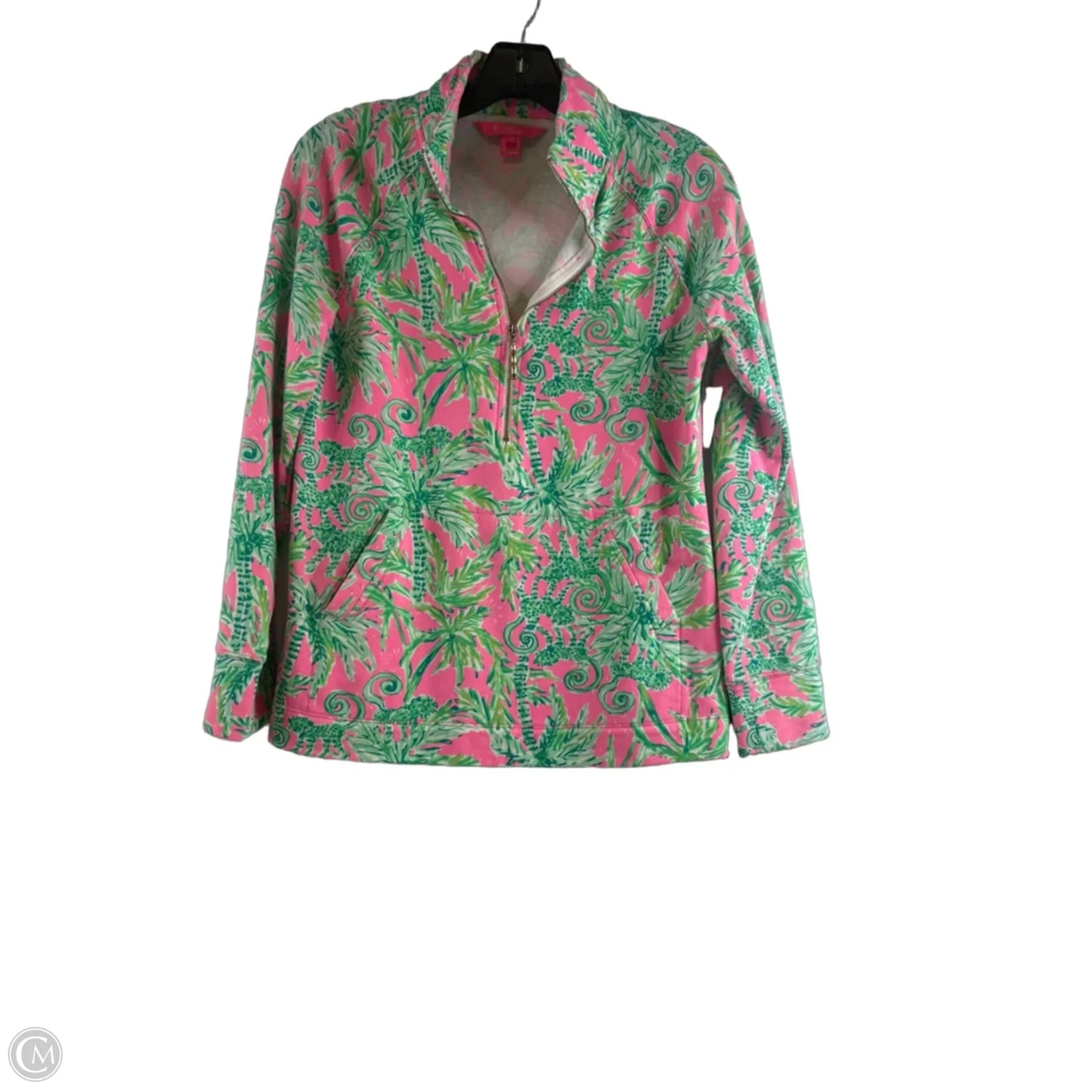 Top Long Sleeve Designer By Lilly Pulitzer In Green & Pink, Size: S