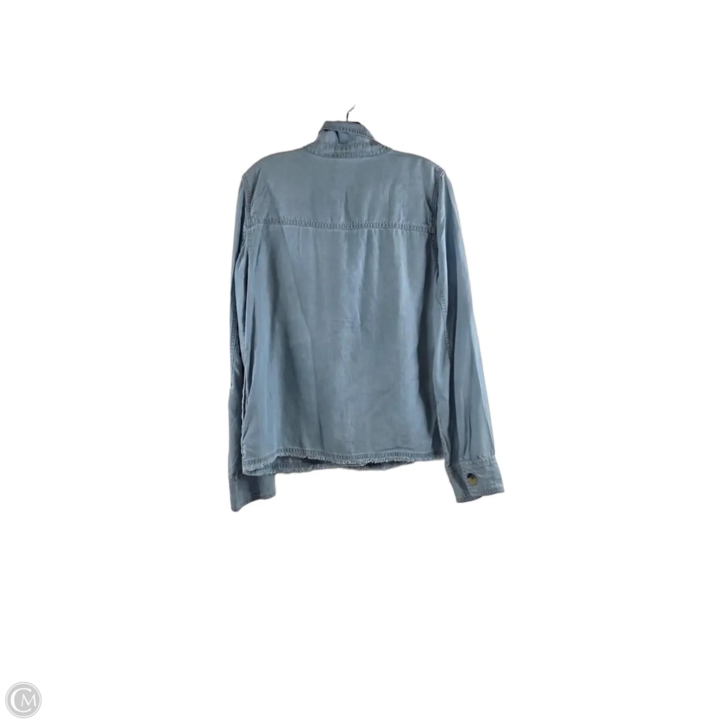Top Long Sleeve By Nicole By Nicole Miller In Blue Denim, Size: L