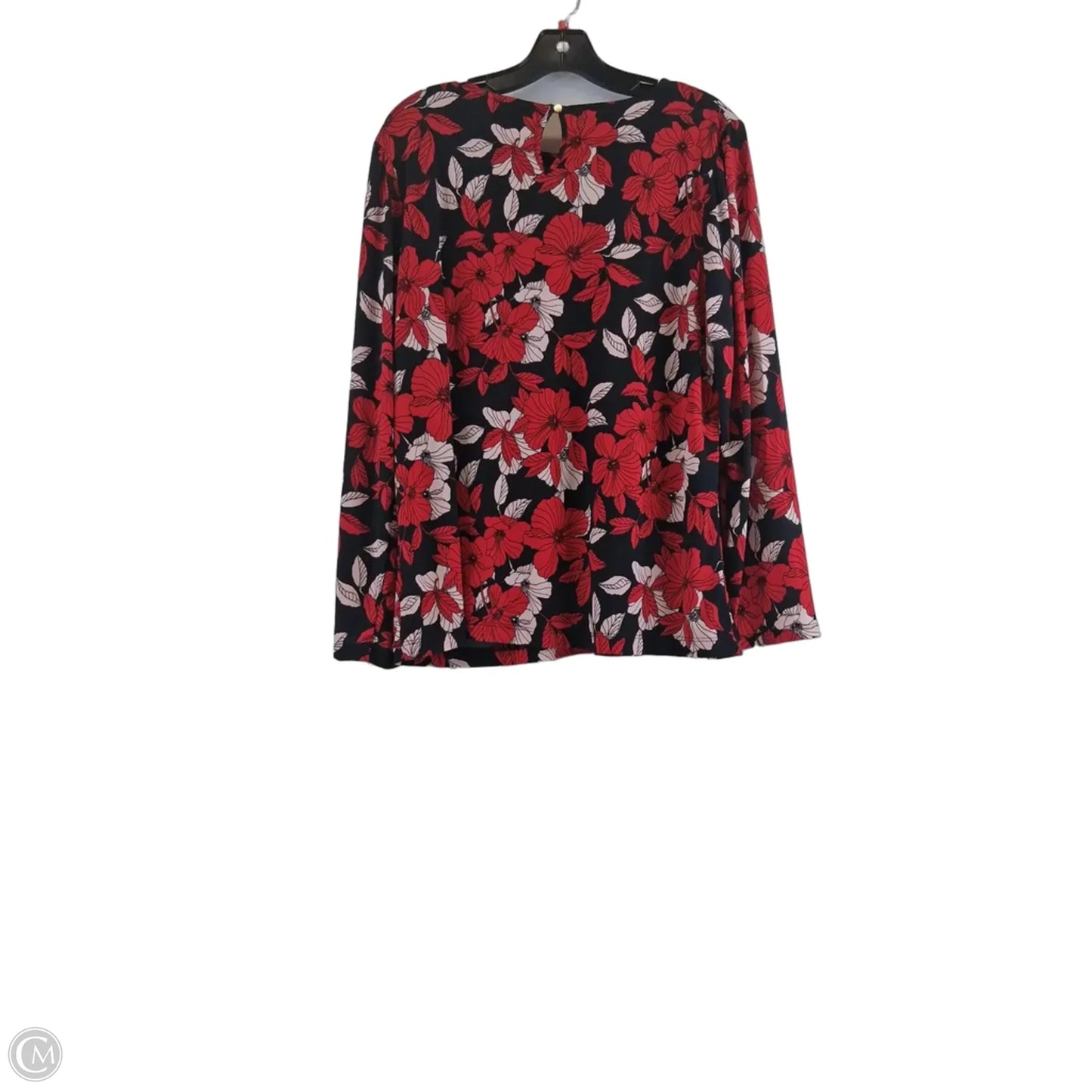 Top Long Sleeve By Liz Claiborne In Black & Red, Size: Xlp