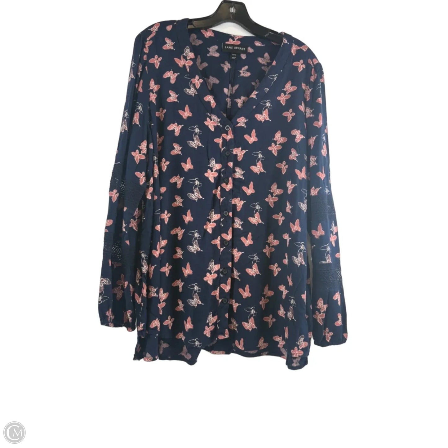 Top Long Sleeve By Lane Bryant In Blue & Orange, Size: Xl
