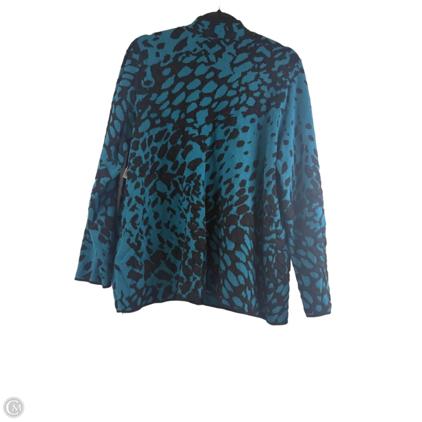 Cardigan By Chicos In Black & Blue, Size: L