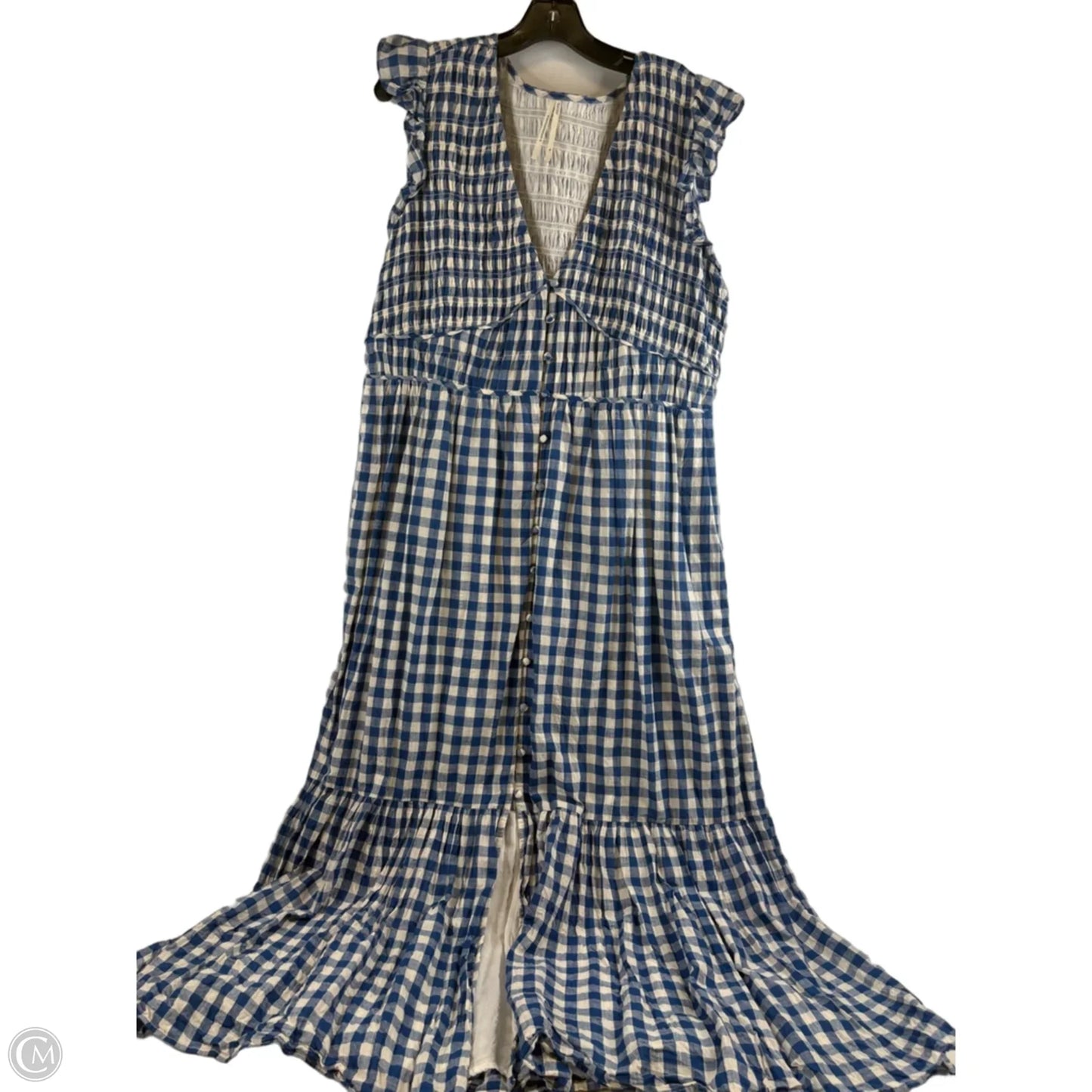 Dress Casual Maxi By Anthropologie In Blue & White, Size: Xl