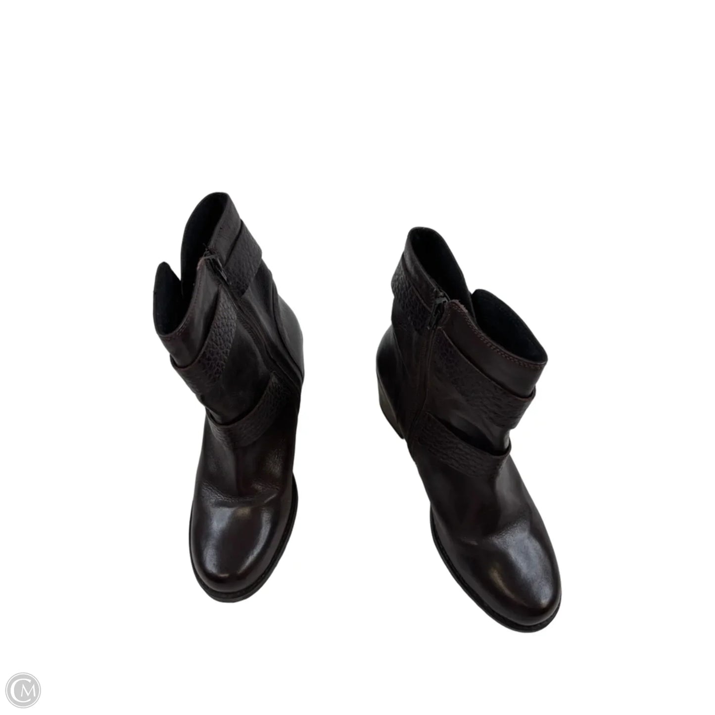 Boots Ankle Heels By Clarks In Brown, Size: 10