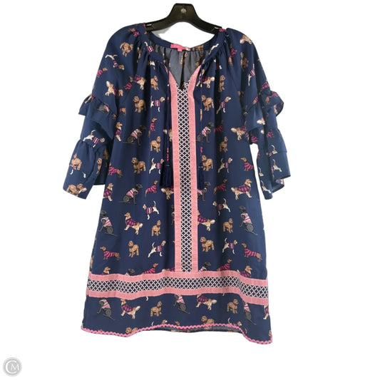 Dress Casual Midi By Simply Southern In Blue & Tan, Size: M