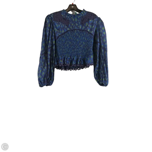 Top Long Sleeve Designer By Farm Rio In Blue & Purple, Size: M