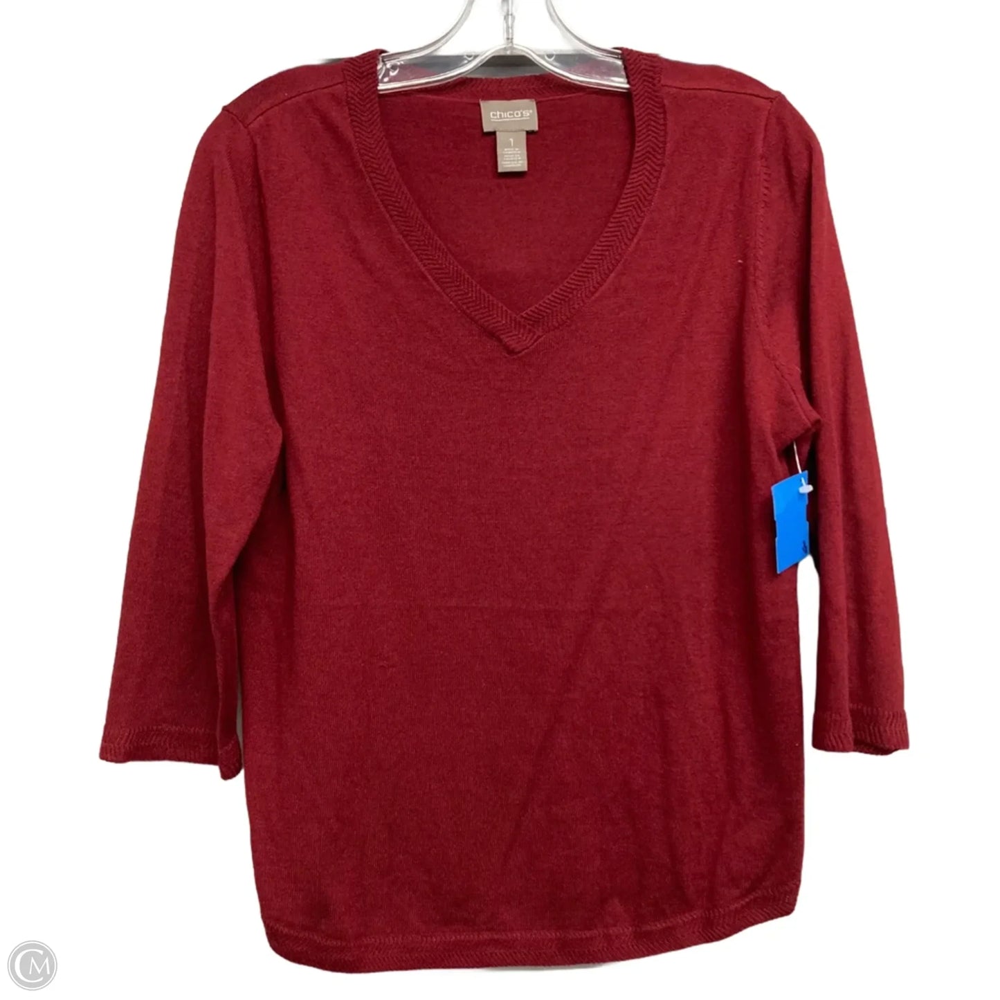 Sweater By Chicos In Maroon, Size: M