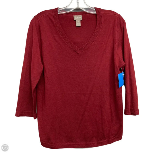 Sweater By Chicos In Maroon, Size: M