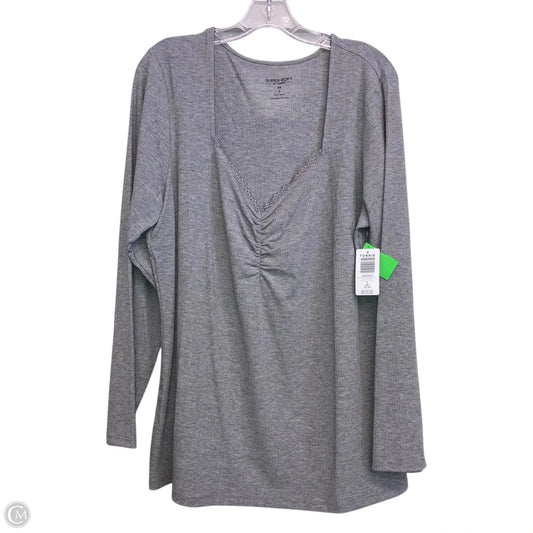 Top Long Sleeve Basic By Torrid In Grey, Size: 3x