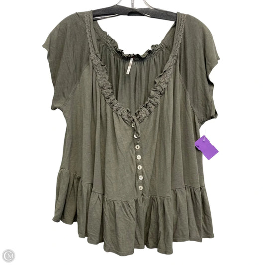 Top Short Sleeve By Free People In Green, Size: L