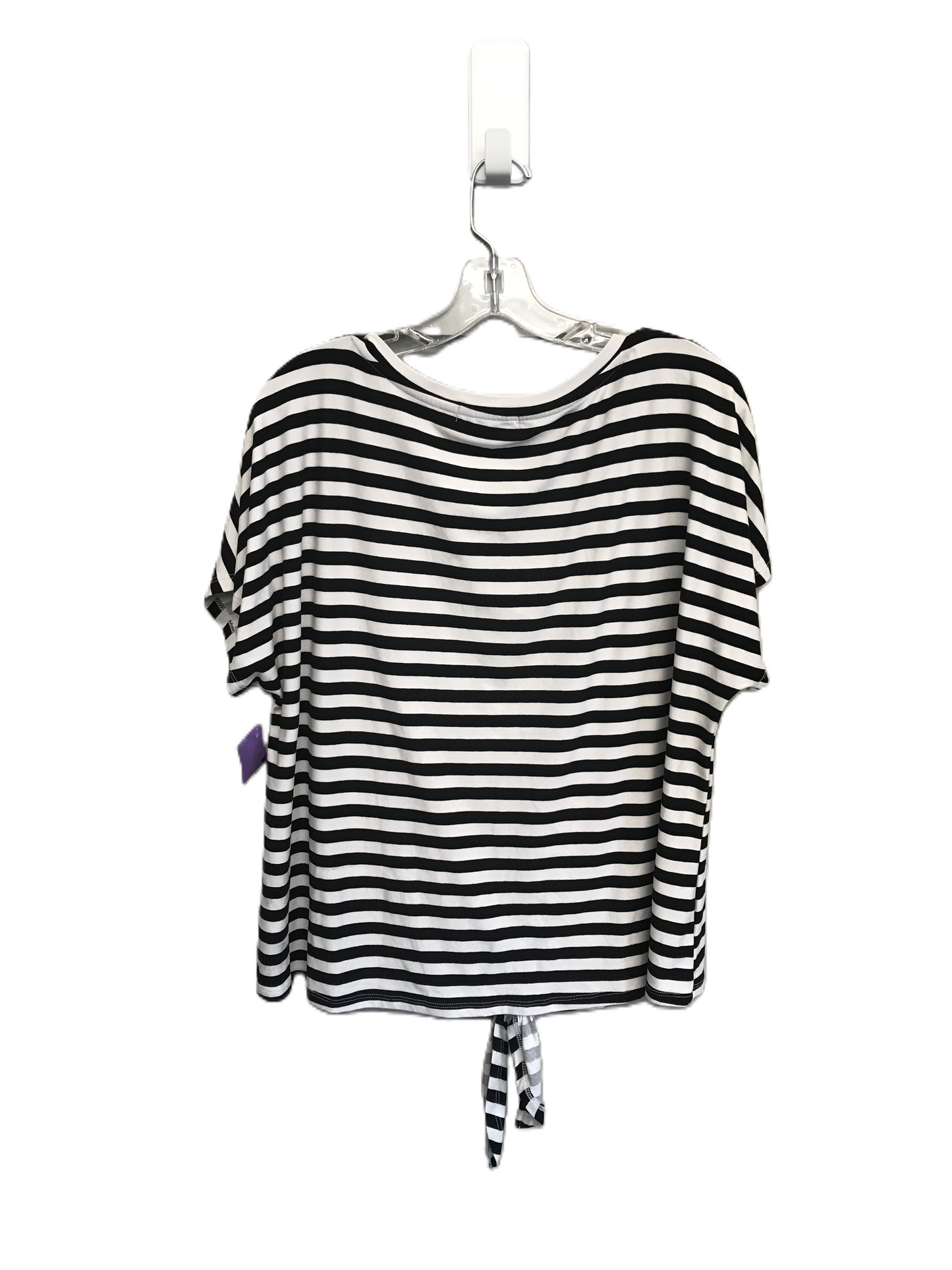 Black & White Top Short Sleeve By Full Circle Size: 2x