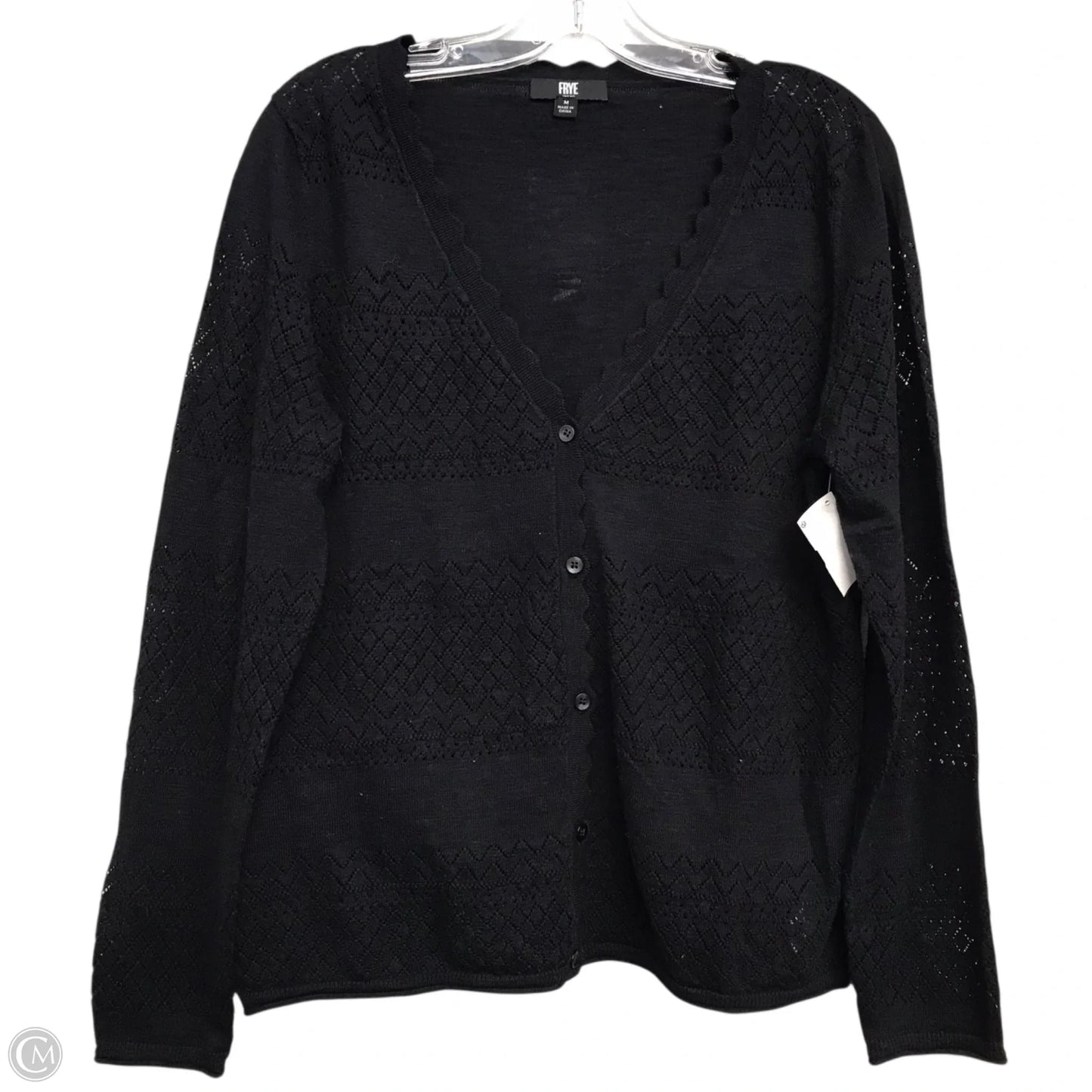 Cardigan Designer By Frye In Black, Size: M