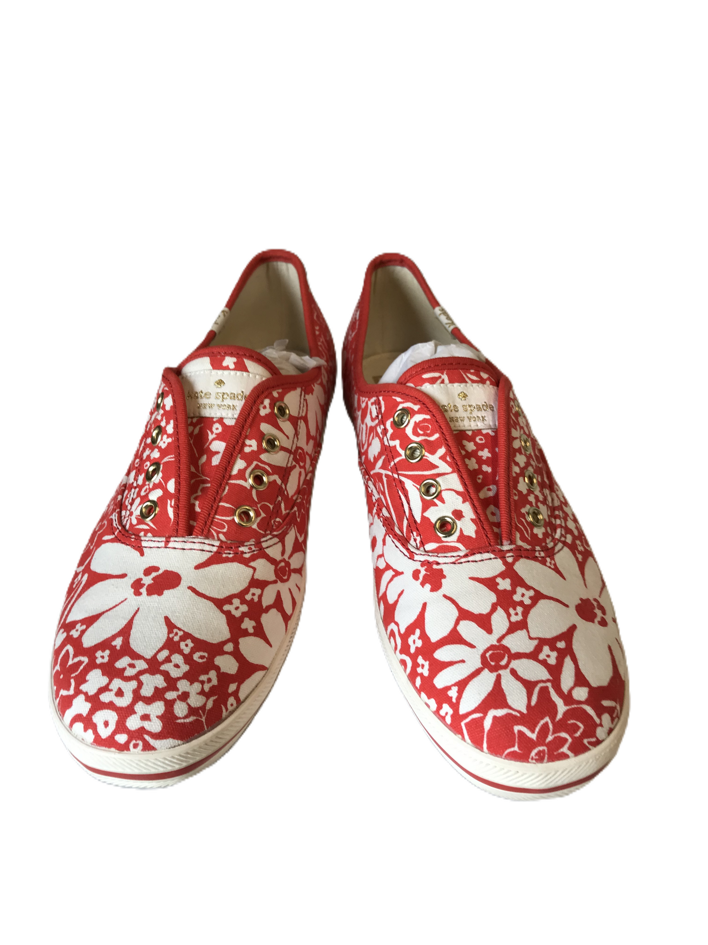 Red & White Shoes Sneakers By Keds, Size: 8