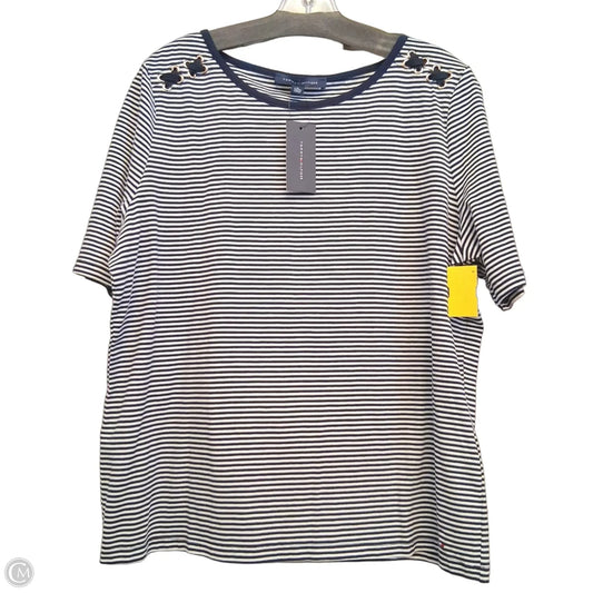 Top Short Sleeve By Tommy Hilfiger In Striped Pattern, Size: Xl