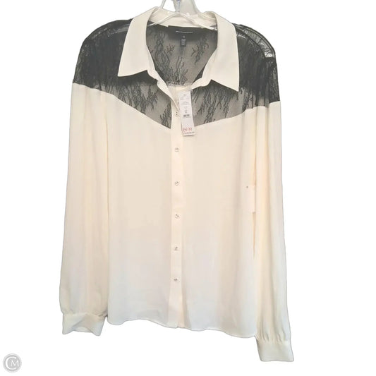 Top Long Sleeve By White House Black Market In Black & White, Size: Xl