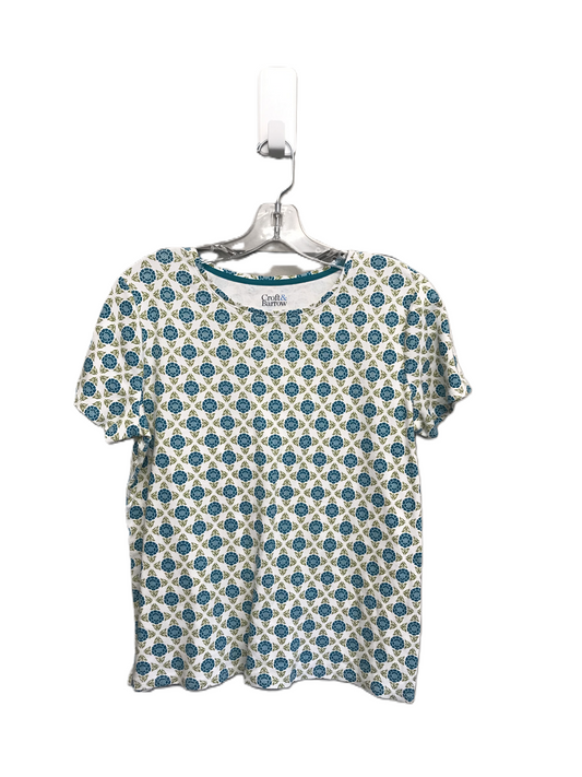 Green & White Top Short Sleeve Basic By Croft And Barrow, Size: M