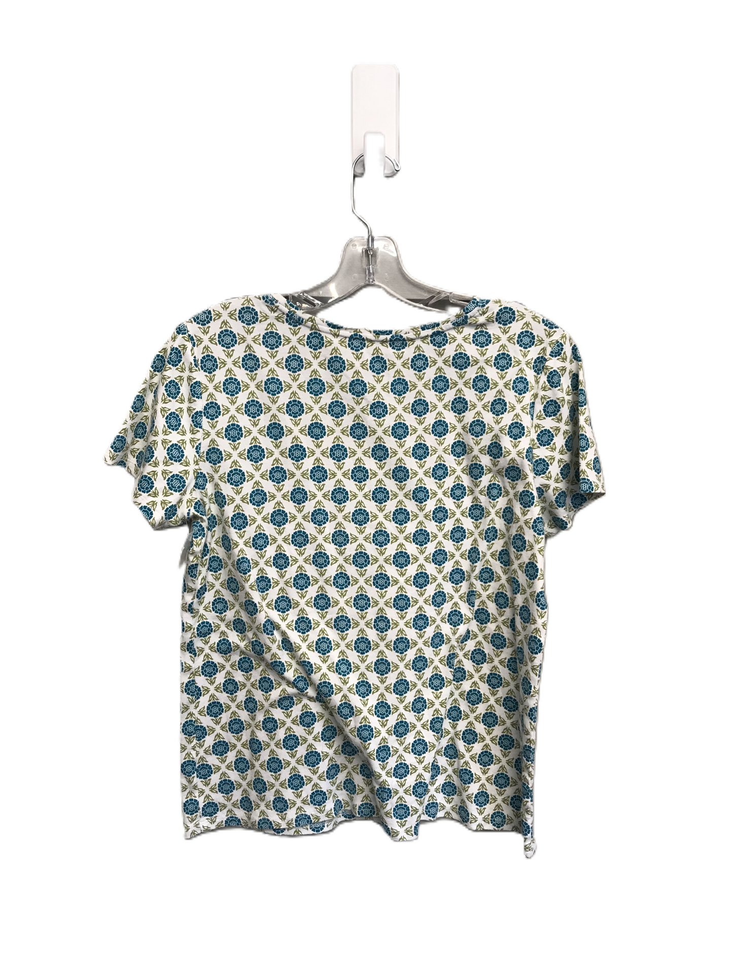 Green & White Top Short Sleeve Basic By Croft And Barrow, Size: M