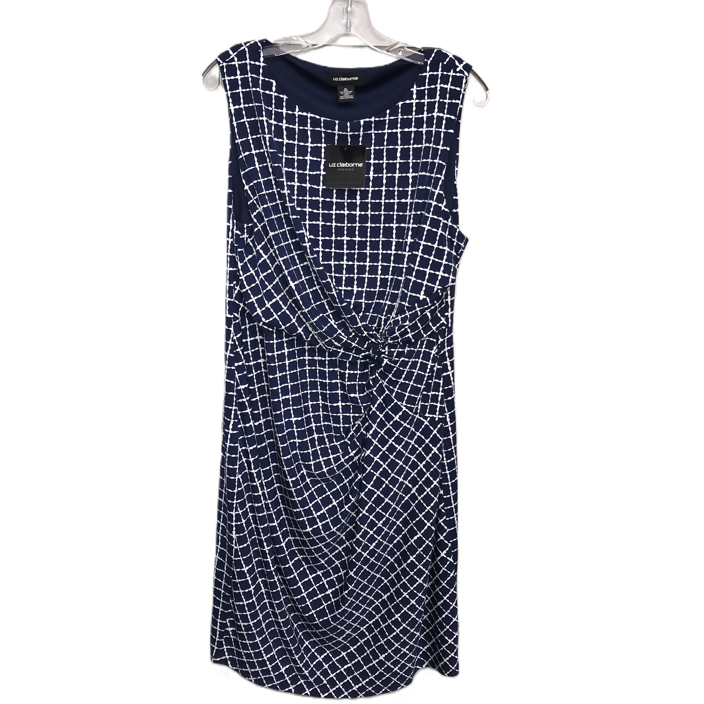 Dress Casual Midi By Liz Claiborne In Navy, Size: Xl