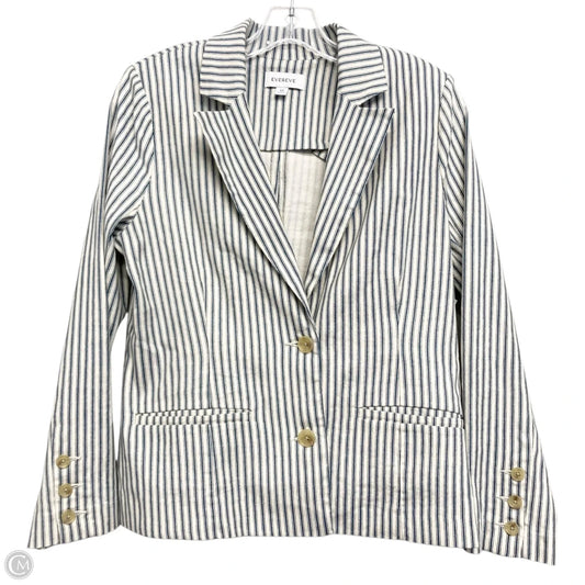 Blazer By Evereve In Blue & Cream, Size: Xs