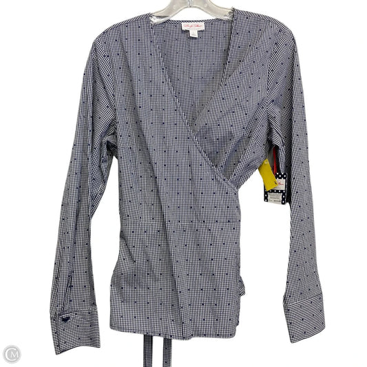 Top Long Sleeve By Marilyn Monroe In Checkered Pattern, Size: L