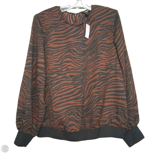 Top Long Sleeve By Express In Black & Brown, Size: L