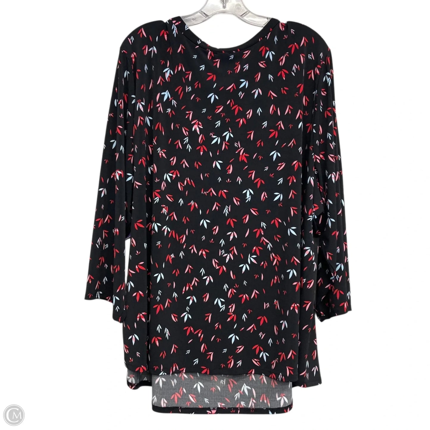 Top Long Sleeve By Worthington In Black & Red, Size: 4x