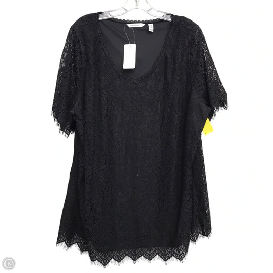 Top Short Sleeve By Isaac Mizrahi Live Qvc In Black, Size: 2x