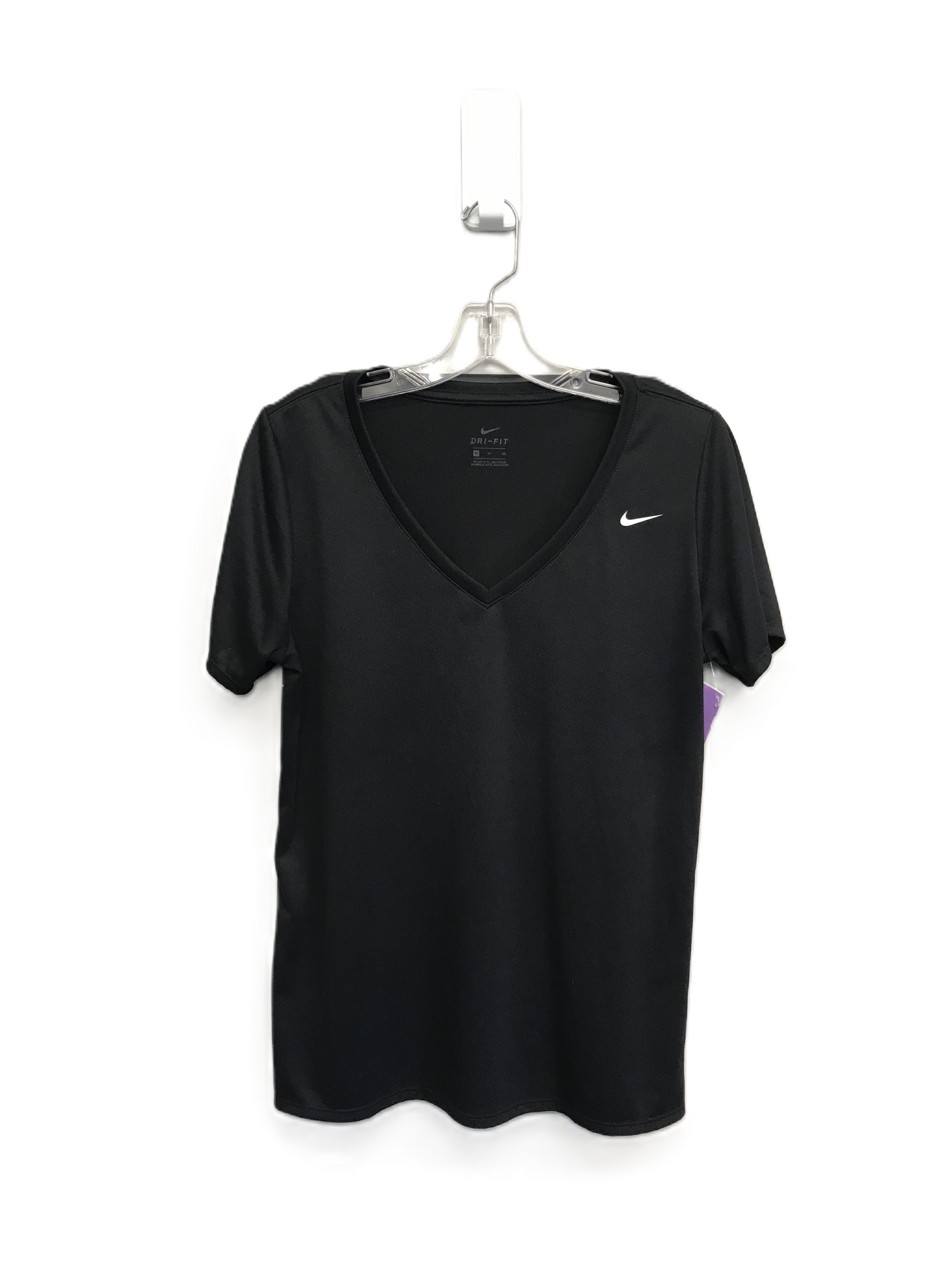 Black Athletic Top Short Sleeve By Nike Apparel, Size: Xl