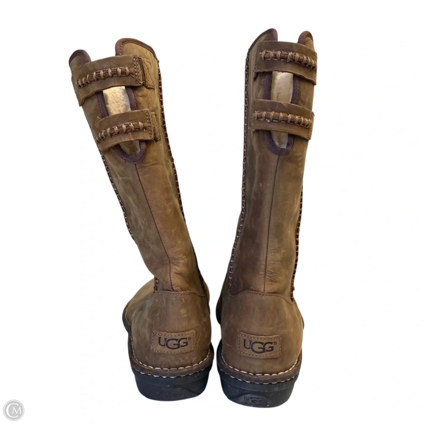 Boots Designer By Ugg In Brown, Size: 10