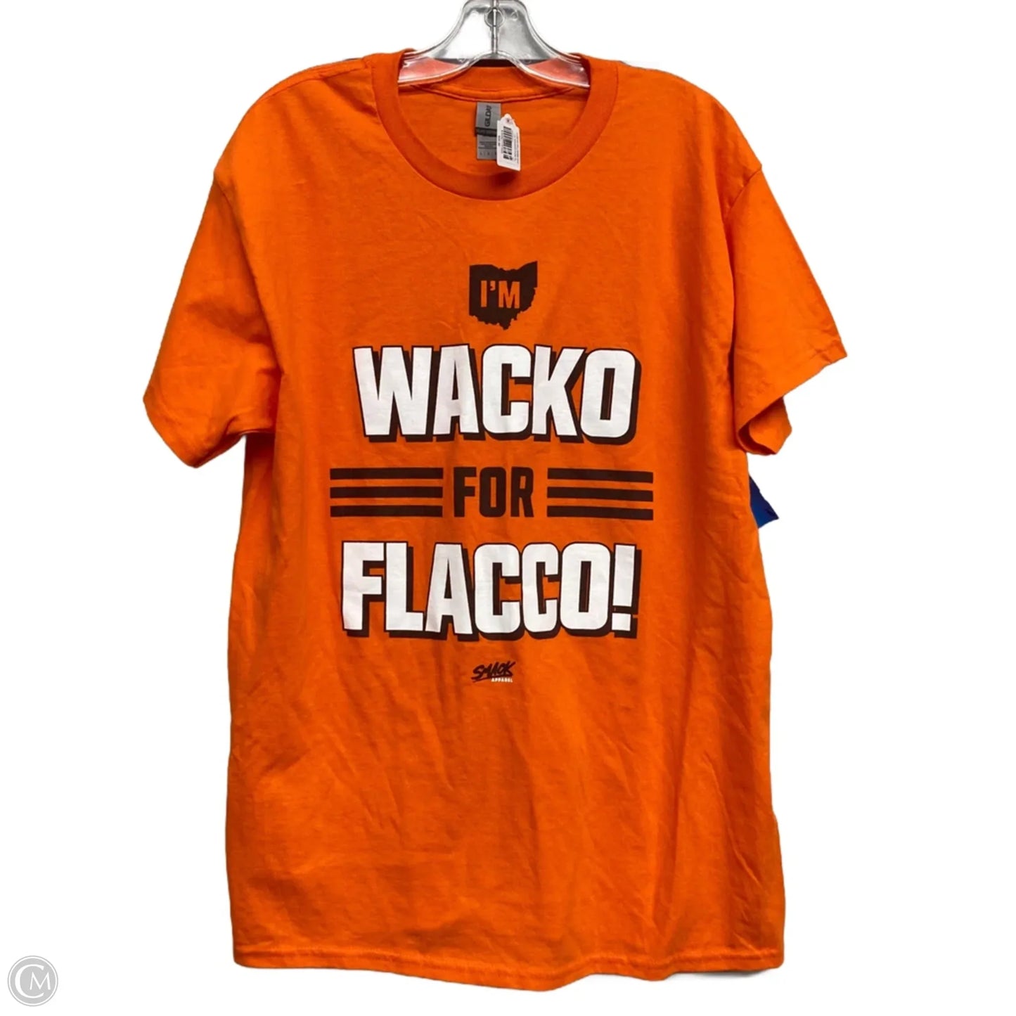 Athletic Top Short Sleeve By Gildan In Orange, Size: L