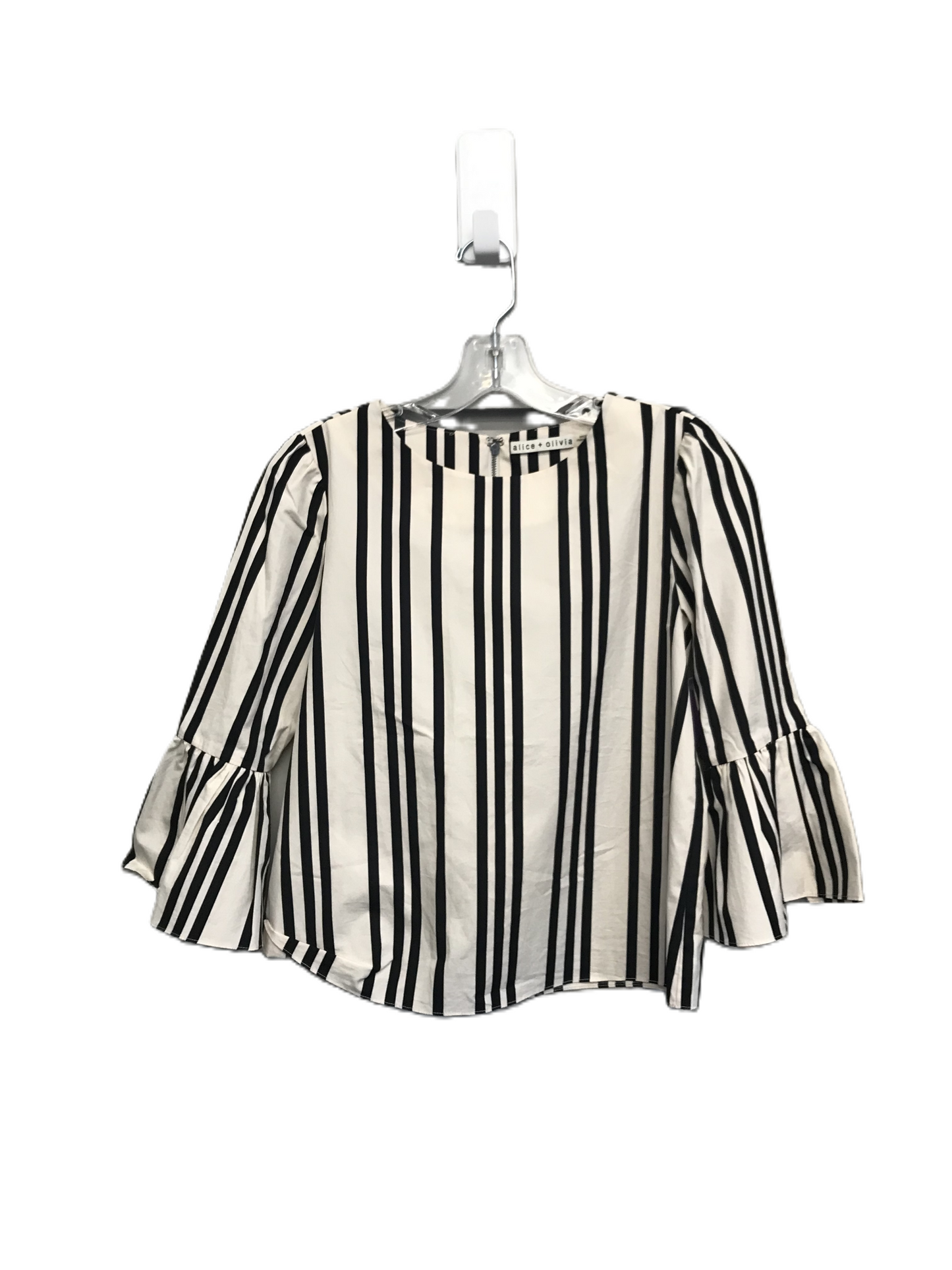 Black & Cream Top 3/4 Sleeve By Alice + Olivia, Size: Xs